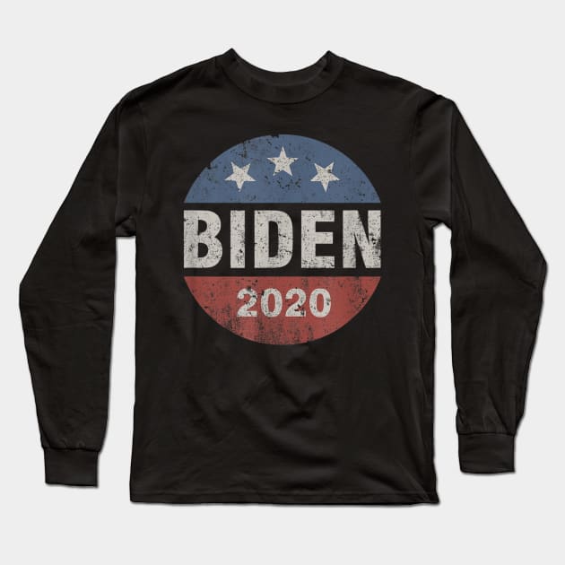 Biden 2020 Vintage Button Joe Biden T shirt Long Sleeve T-Shirt by Tisine